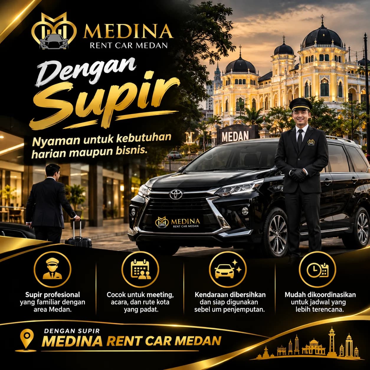 Layanan dengan supir Medina Rentcar Medan